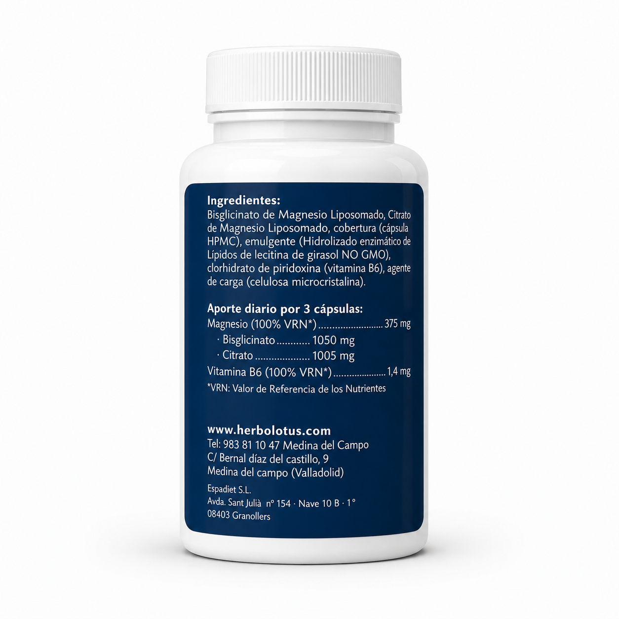 Magnesio Liposomal + Vitamina B6 Herbolotus - Imagen 2